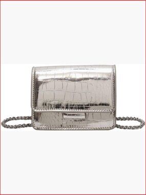 Metallic Evening Mini Silver Purse Crossbody Clutch Handbag Nightclub Parties